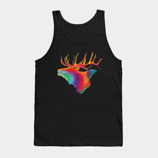 Colorful Elk Painting Tank Top by JulietLake